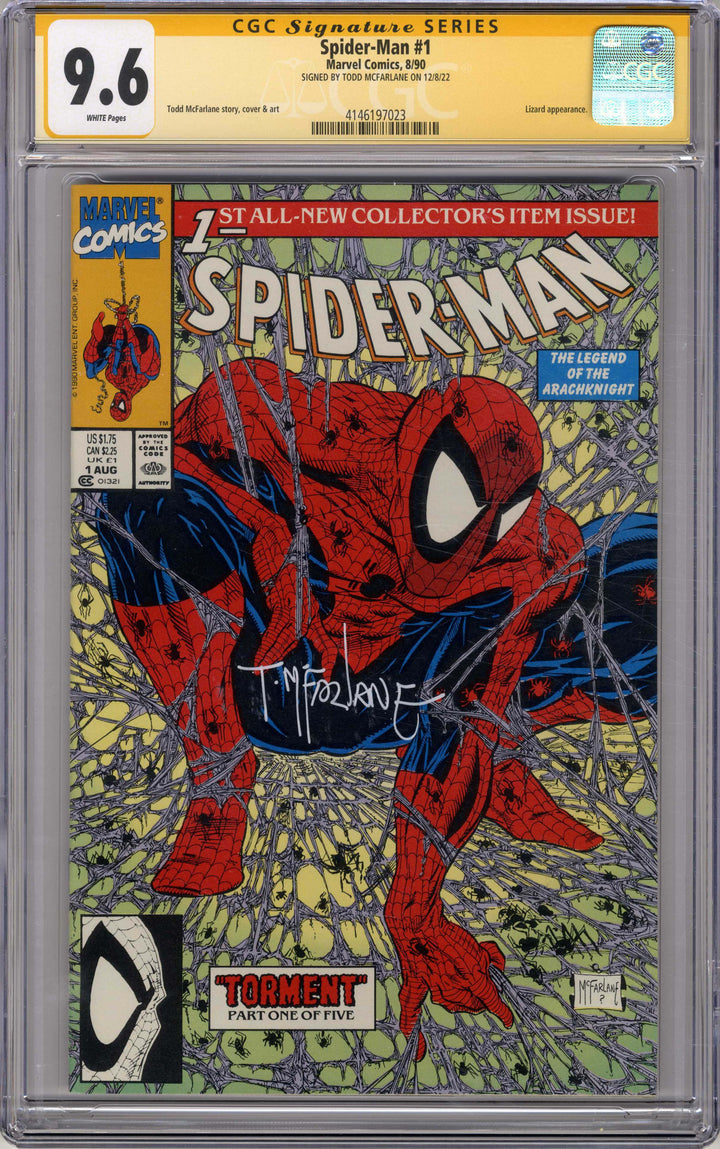 Spiderman (Marvel, 1990 series) #1, 8/1990, Direct edition, Signed Todd McFarlane