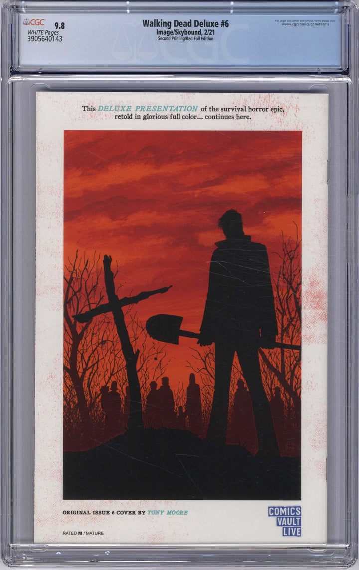 The Walking Dead Deluxe (Image, 2020 series) #6, 2/2021, 2nd Printing, David Finch, Red Foil Sketch Cover