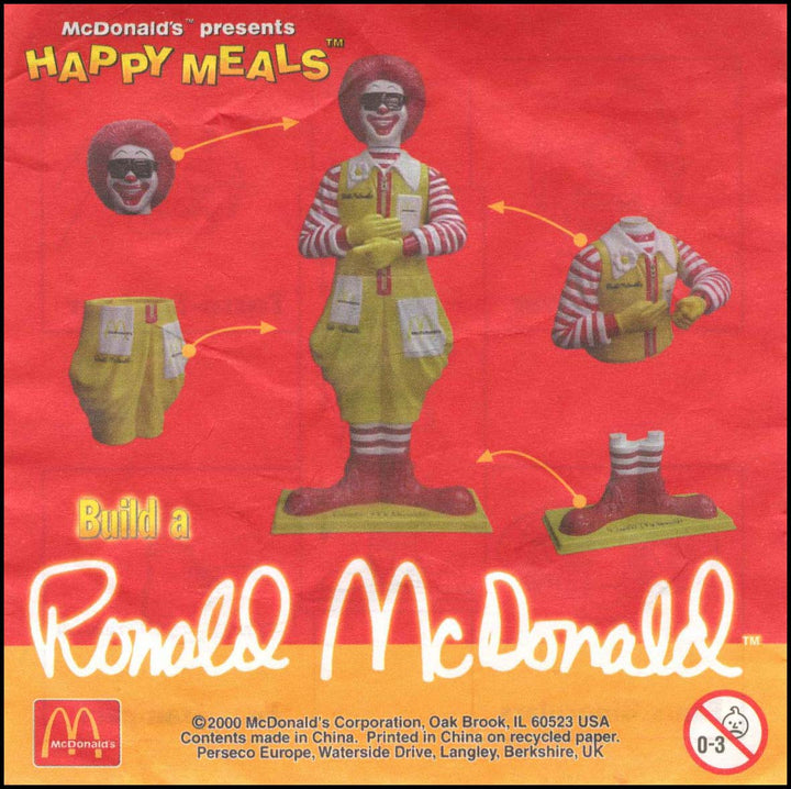Australia, 2001/07, Happy Meal Set, Build a Ronald McDonald