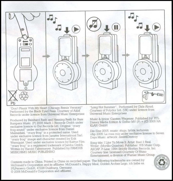 Germany, 2006/01, Happy Meal set, Musik