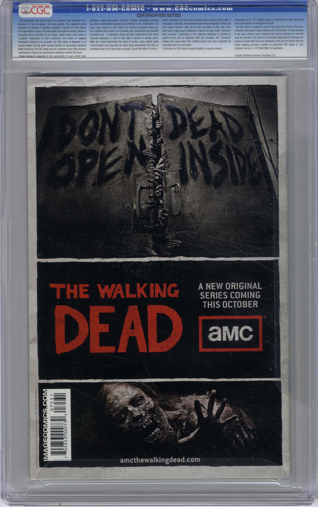 The Walking Dead (Image, 2003 series) #75, 7/2010, San Diego Comic Con