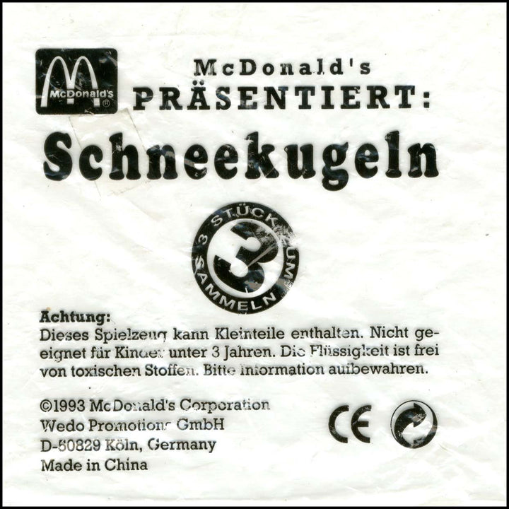Germany, 1993/02, Happy Meal set, Schneekugeln