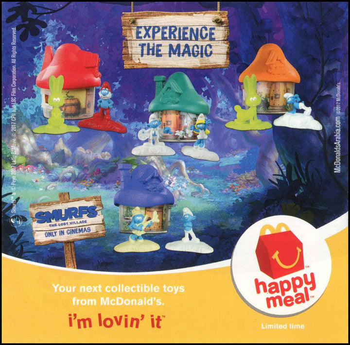 Lebanon, 2017/01, Happy Meal set, Smurfs, The lost village movie