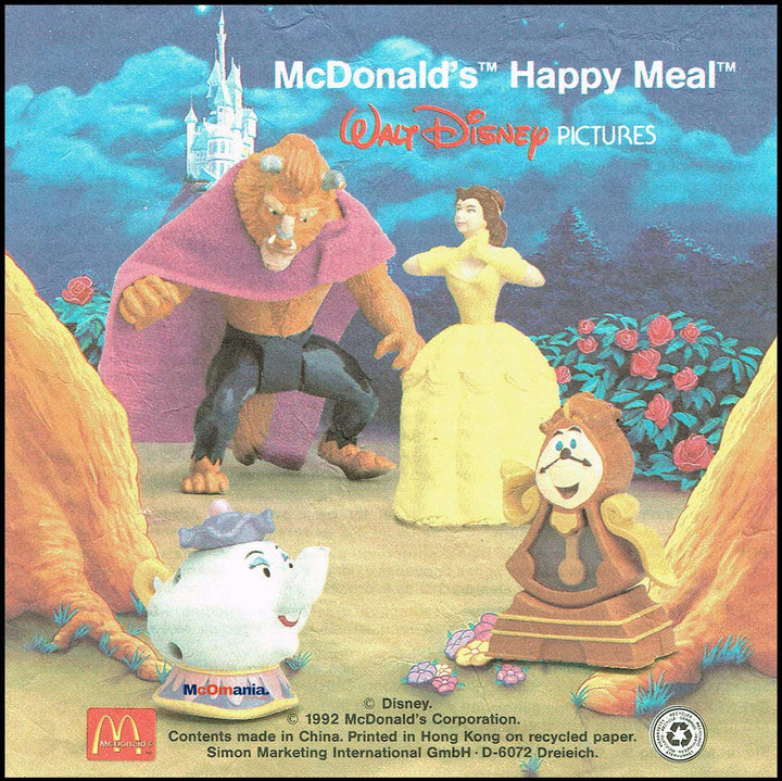 Netherlands, 1992/10, Happy Meal Set, Belle en het Beest I
