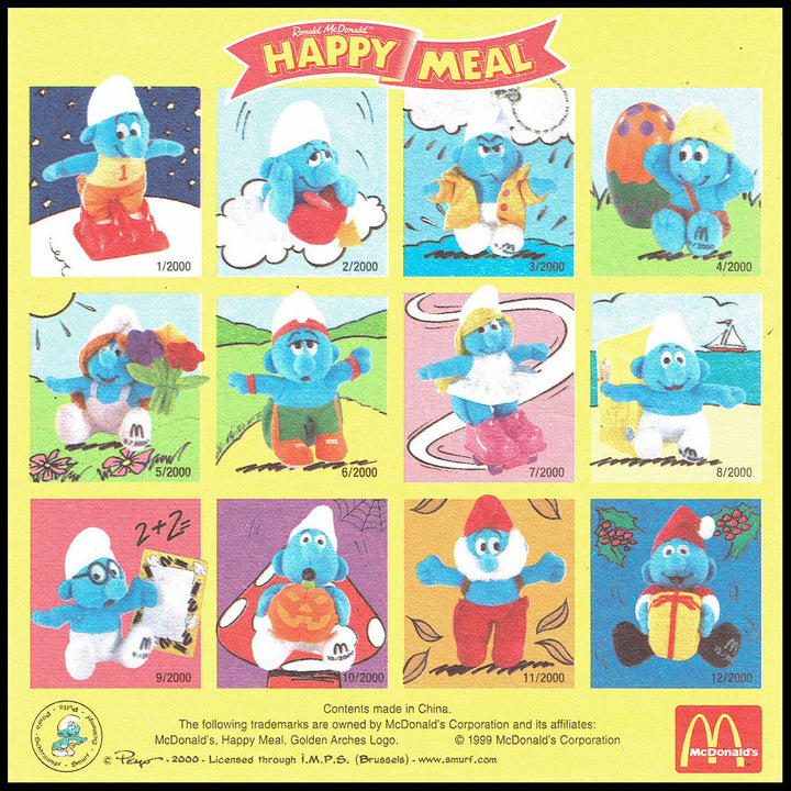 Netherlands, 2000/01 Happy Meal Set, De Smurfen