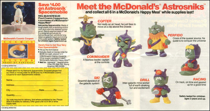 USA, 1994/01, Happy Meal Set, AstroSniks II with Rocket