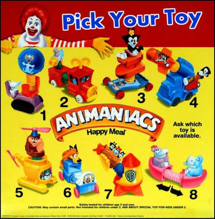 USA, 1995/11, Happy Meal Set, Animaniacs stretchers