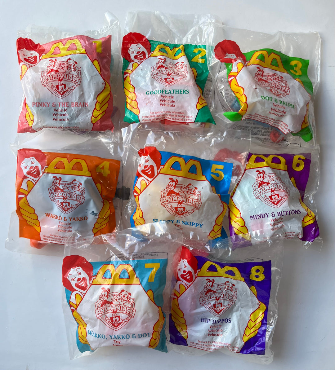USA, 1995/11, Happy Meal Set, Animaniacs stretchers