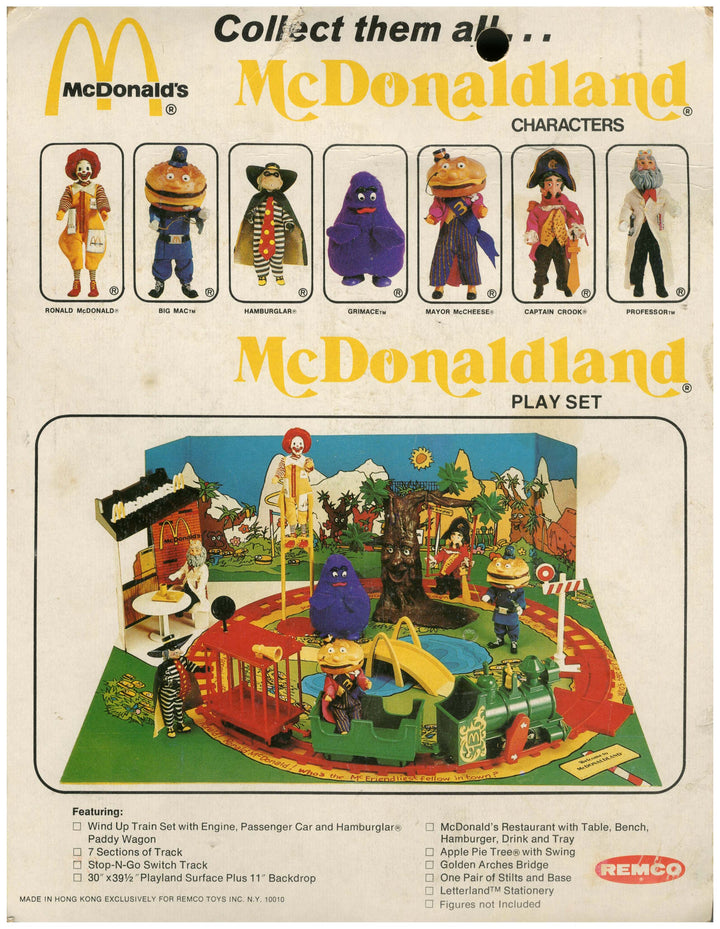 USA, 1976, McDonaldland Characters Set, Remco Toys INC.