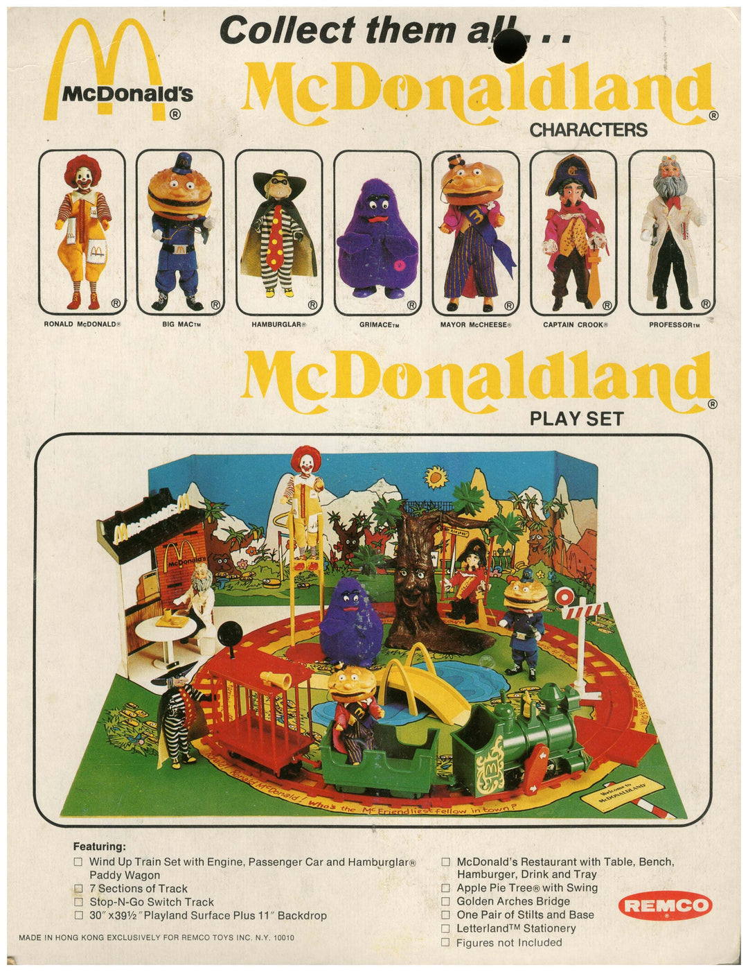 USA, 1976, McDonaldland Characters Set, Remco Toys INC.
