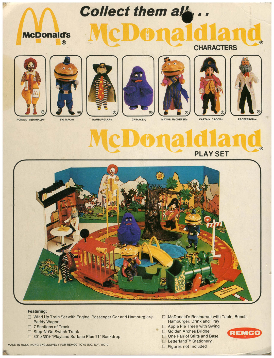USA, 1976, McDonaldland Characters Set, Remco Toys INC.
